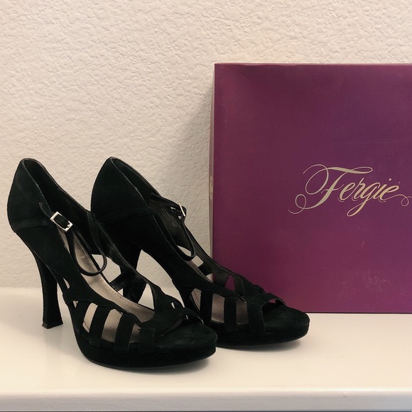 Fergie Suede Strappy Mary Jane Pumps in Black, Size 10 EXCELLENT! - Picture 13 of 14
